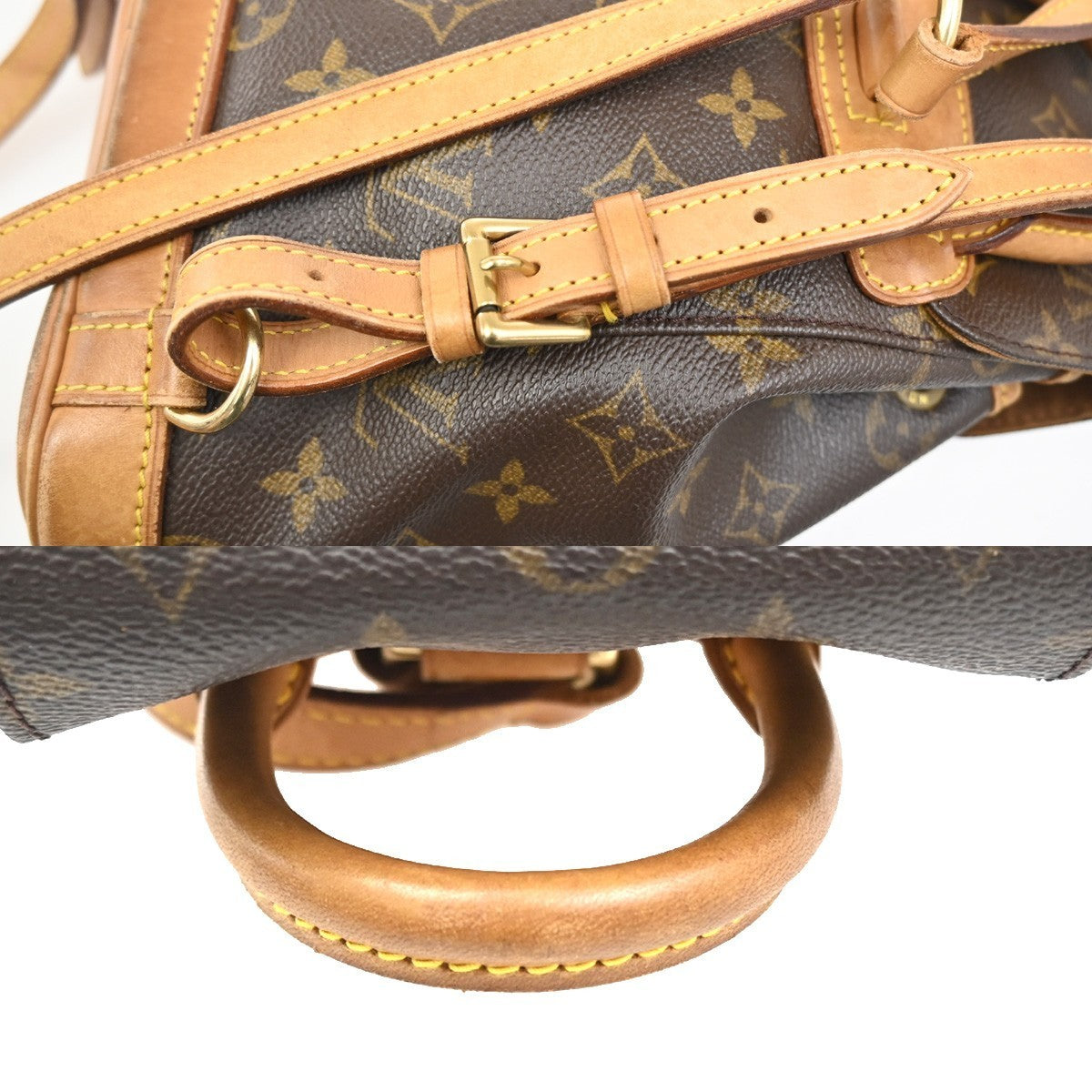 LOUIS VUITTON Mini Montsouris Backpack Bag Monogram Leather Brown M51137 96MA061
