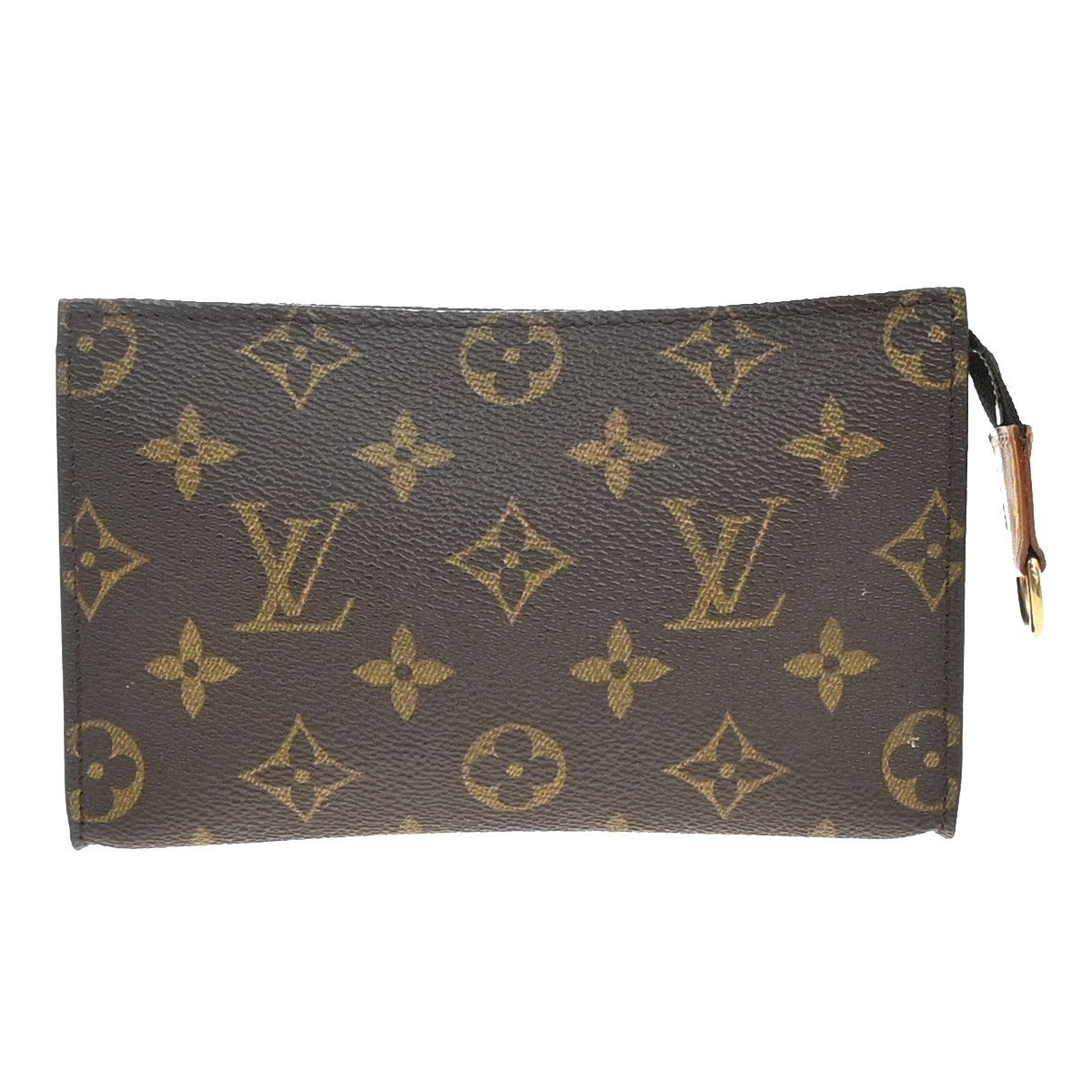 LOUIS VUITTON Logo BUCKET PM Pouch Bag Monogram Leather Brown France 60KP232