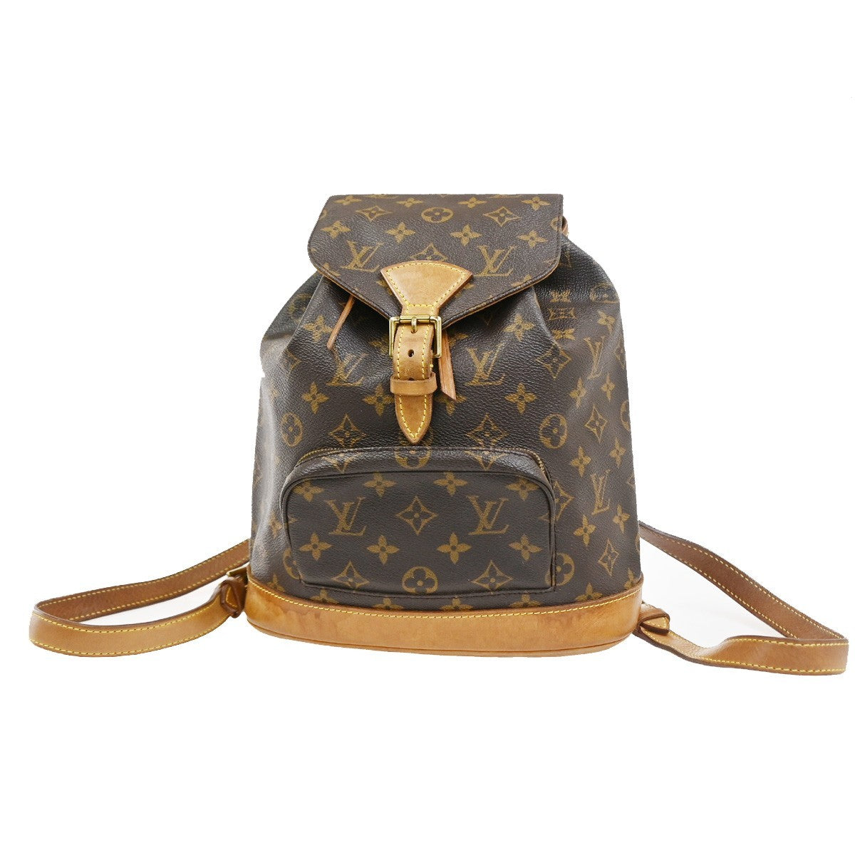 LOUIS VUITTON Montsouris MM Backpack Bag Monogram Leather Brown M51136 13CA842