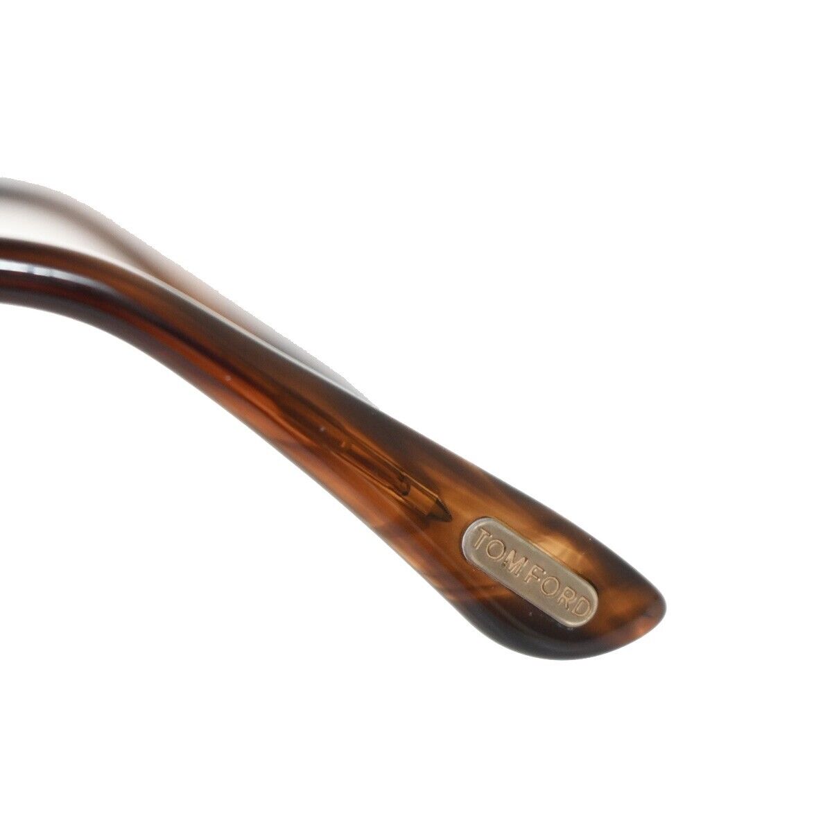 TOM FORD Logo Glasses Frame Eye Wear Plastic Brown Gold Plated Accessory 02GA680