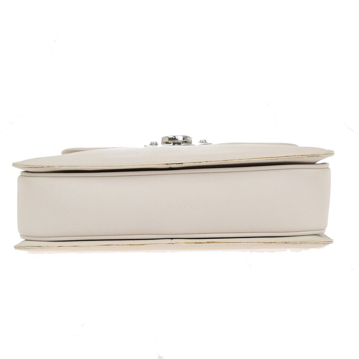 SALVATORE FERRAGAMO Logo Gancini 2Way Shoulder Bag Leather Ivory SHW 33EC737