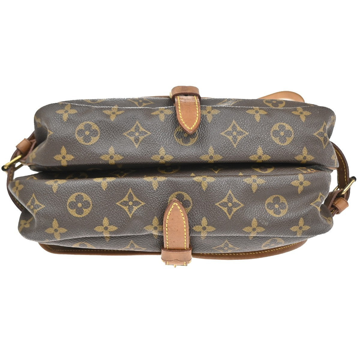 LOUIS VUITTON Logo Saumur 30 Shoulder Bag Monogram Leather Brown M42256 73CA867