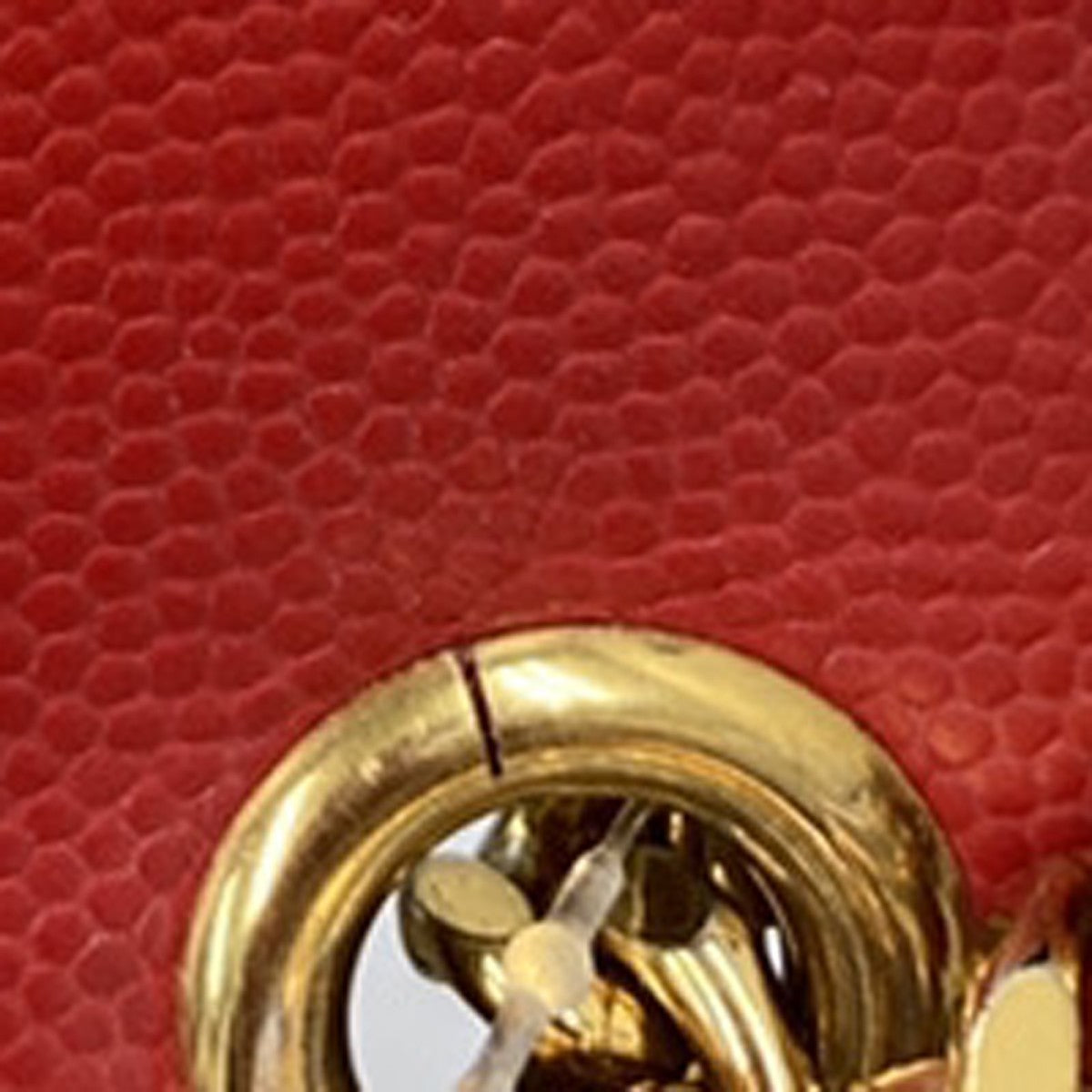 SAINT LAURENT YSL Logo 2Way Chain Shoulder Clutch Bag Red GHW Italy 22RF821
