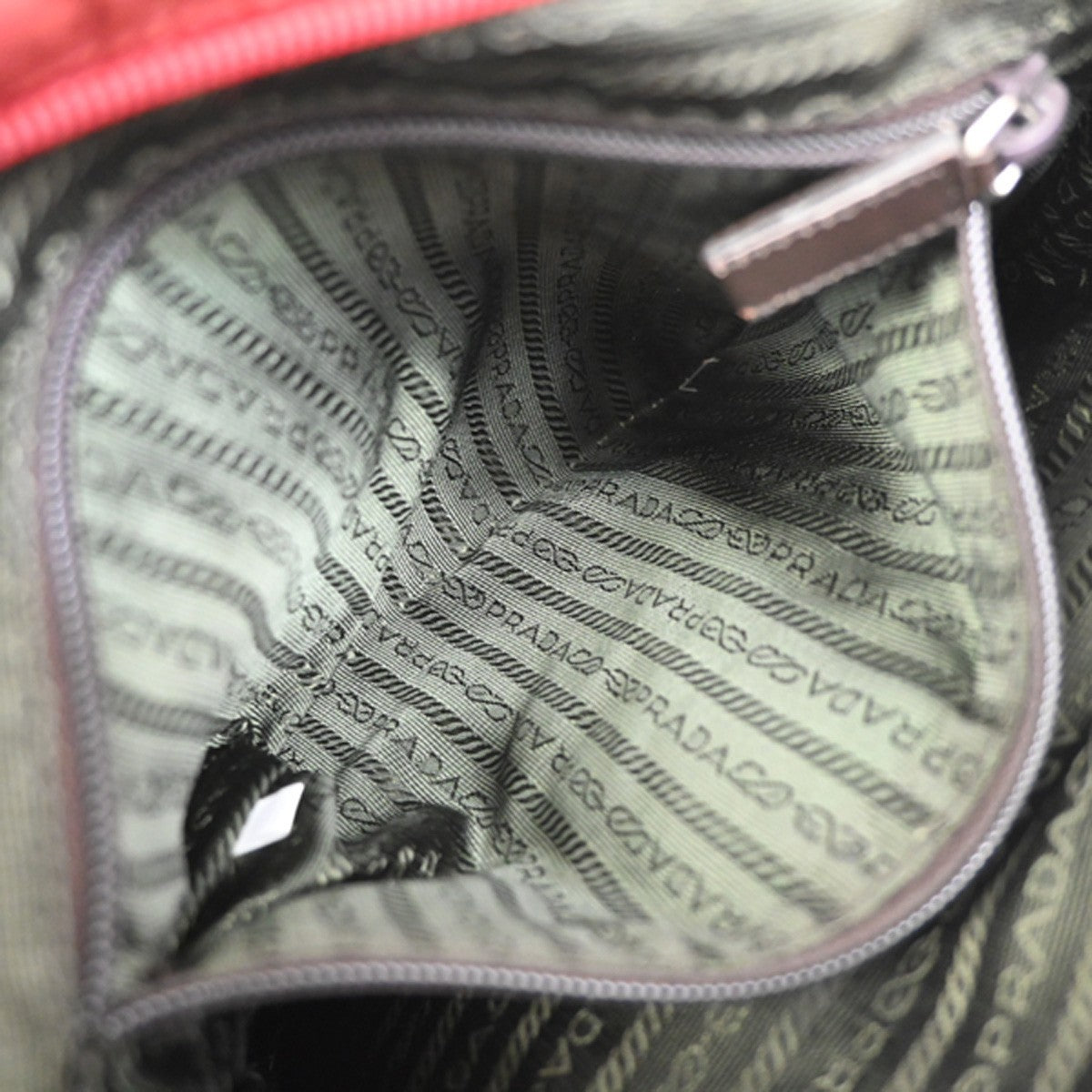 PRADA Logo Tessuto Messenger Shoulder Bag Nylon Leather Red SHW Italy 30KD109