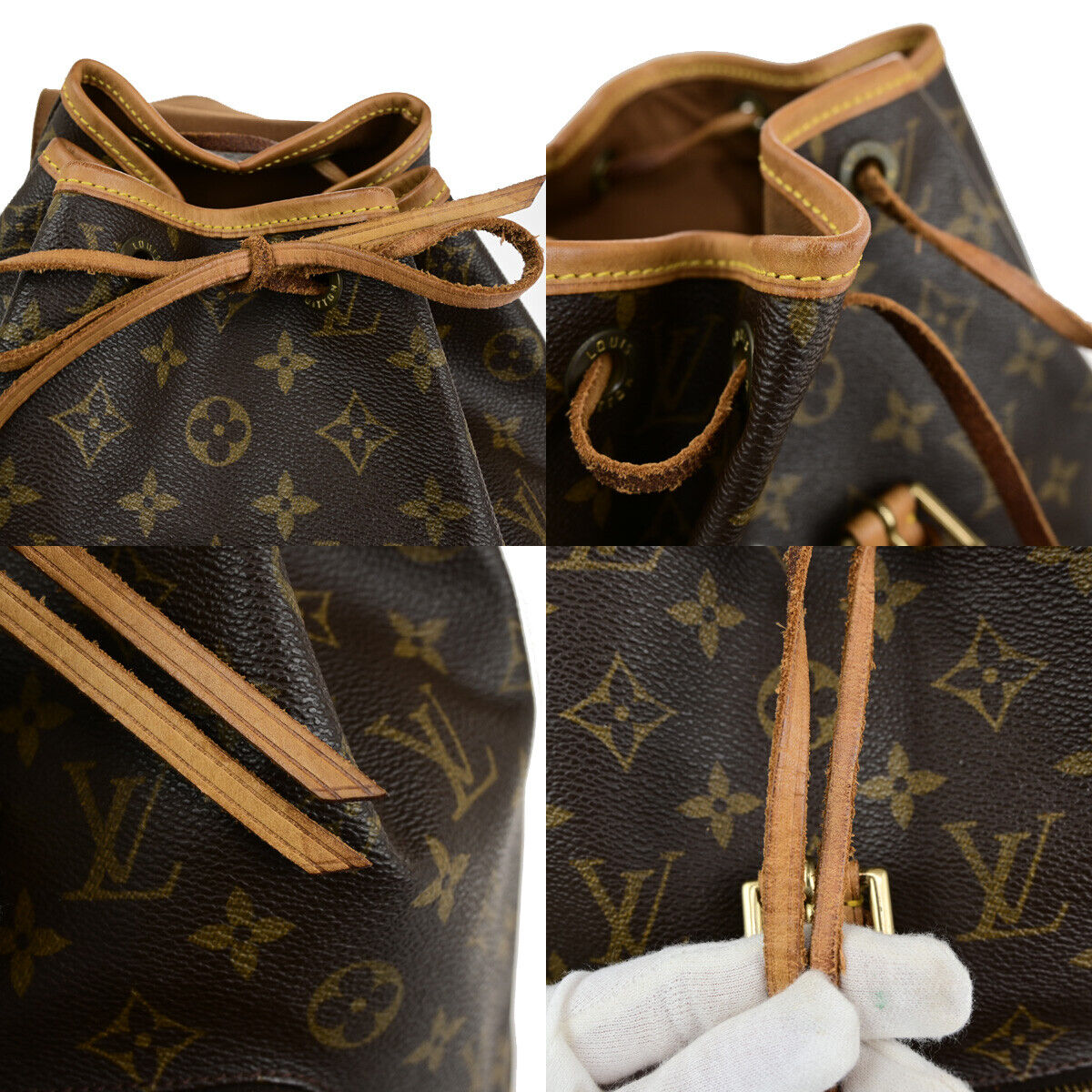 LOUIS VUITTON Montsouris MM Backpack Bag Monogram Leather Brown M51136 18YG771