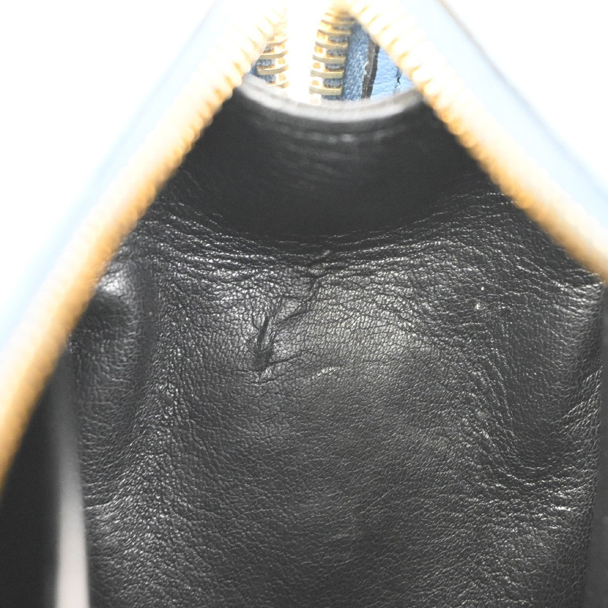 PRADA Esplanade Zig-Zag Crossbody Bag Leather Blue Yellow White GHW 99ZA218