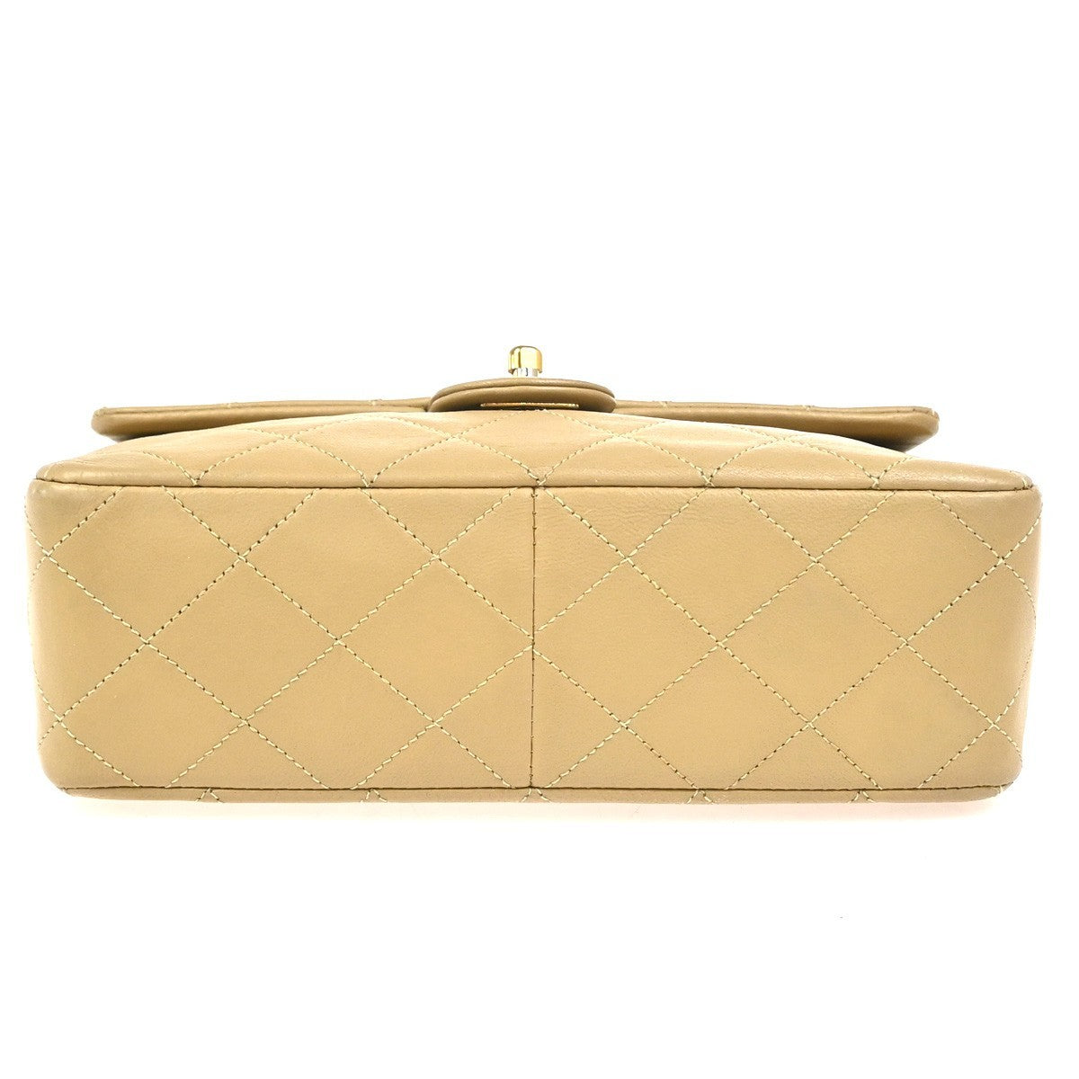 CHANEL CC Logo Mini Matelasse Chain Shoulder Bag Leather Beige GHW VTG 332RL878