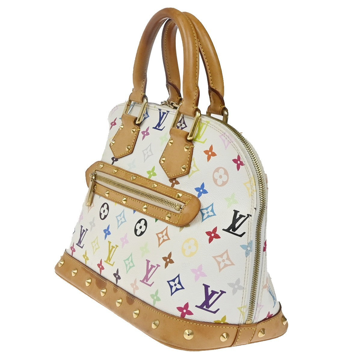 LOUIS VUITTON LV Logo Alma Hand Bag Monogram Multi Color White M92647 55KC788