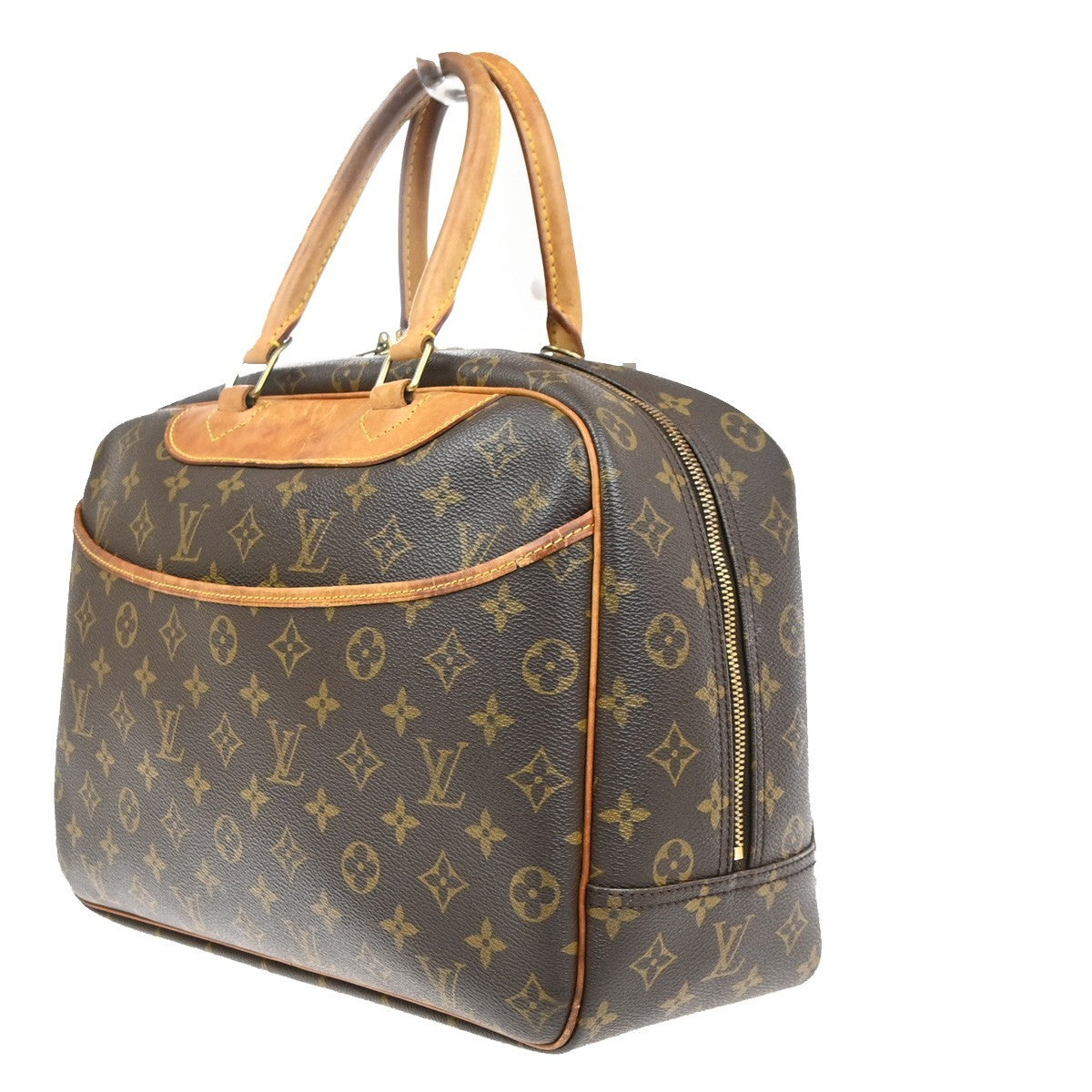 LOUIS VUITTON LV Logo Deauville Hand Bag Monogram Leather Brown M47270 37MA612
