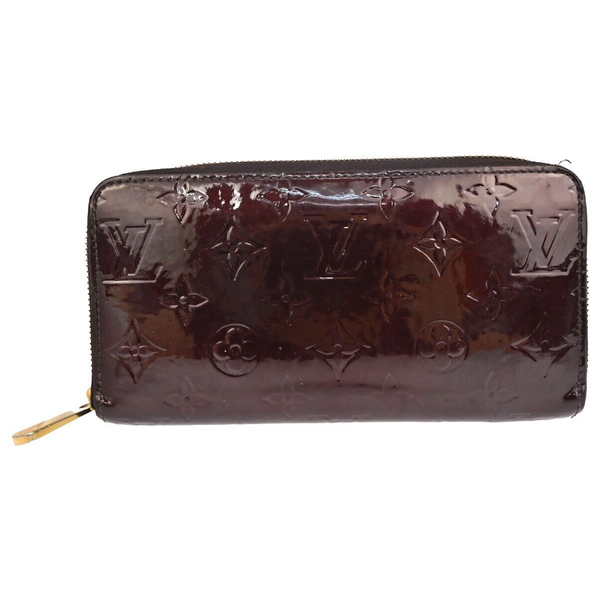 LOUIS VUITTON Zippy Long Wallet Monogram Vernis Leather Amarante M93522 63GA192