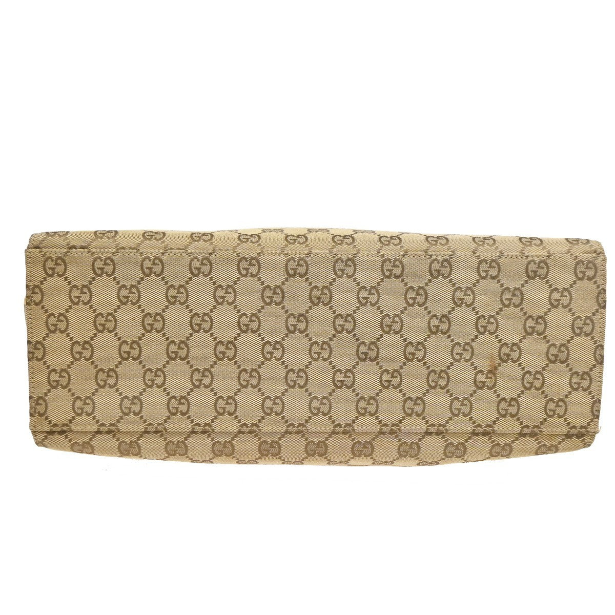 GUCCI Logo GG Pattern Hand Tote Bag Bamboo Canvas Leather Beige Italy 31TA687