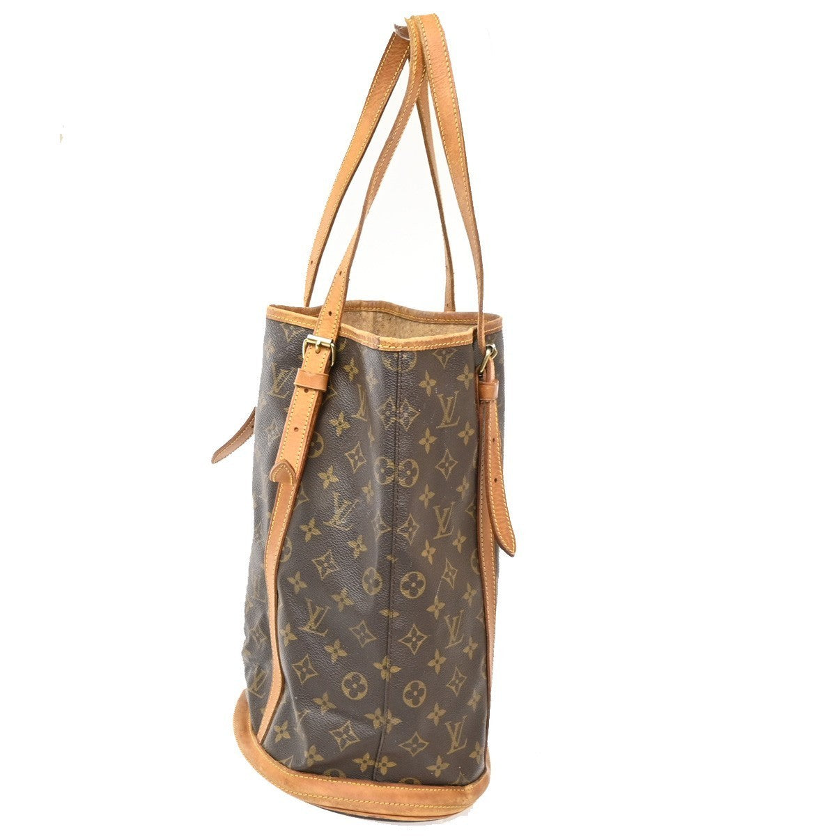 LOUIS VUITTON BUCKET GM Shoulder Tote Bag Monogram Leather Brown  M42236 69CA626