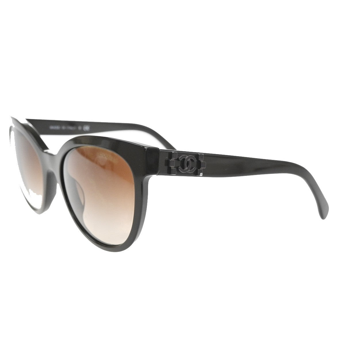 CHANEL CC Logo Sunglasses Eye Were Plastic Metal Brown Italy 5315-A 62RL992
