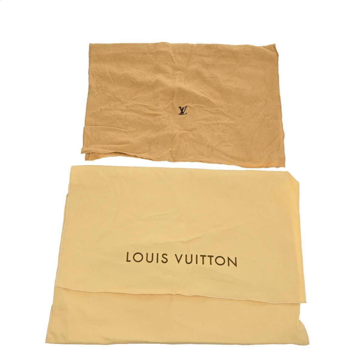 LOUIS VUITTON Logo 10 Set Dust Bag Drawstring Canvas Cotton Beige Brown 09EE161