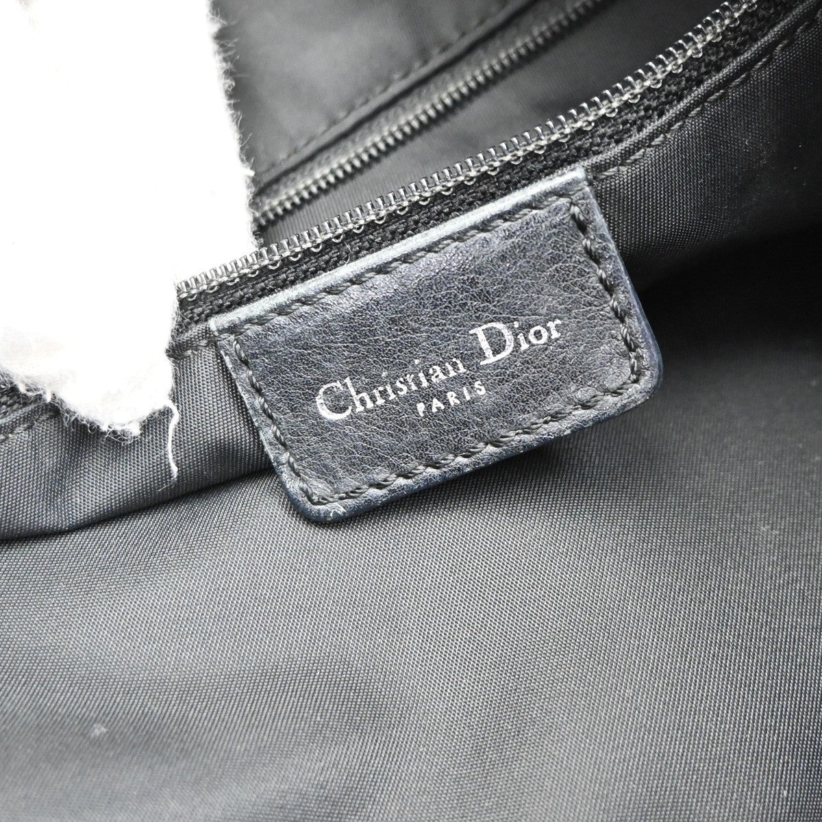 CHRISTIAN DIOR Logo Trotter Pattern Messenger Bag Canvas Leather BK SHW 79CA476