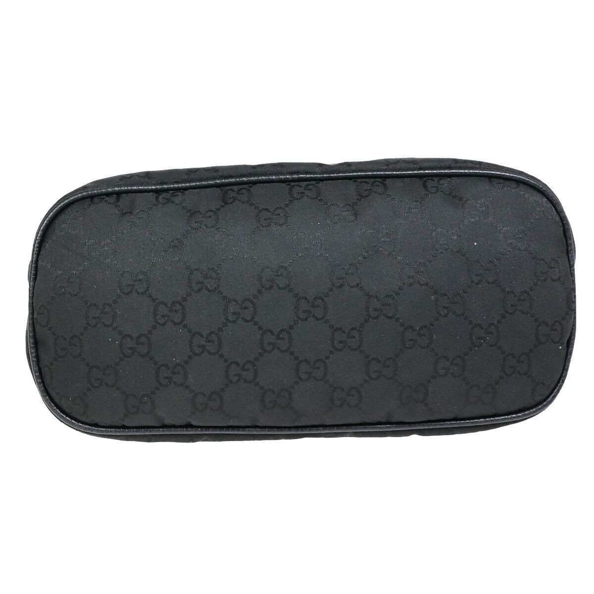 GUCCI GG Pattern 2Way Shoulder Hand Bag Nylon Leather Black Silver 85EB461