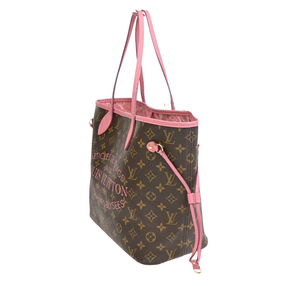 LOUIS VUITTON Neverfull MM Shoulder Tote Bag Monogram Ikat Rose M40940 92FB589