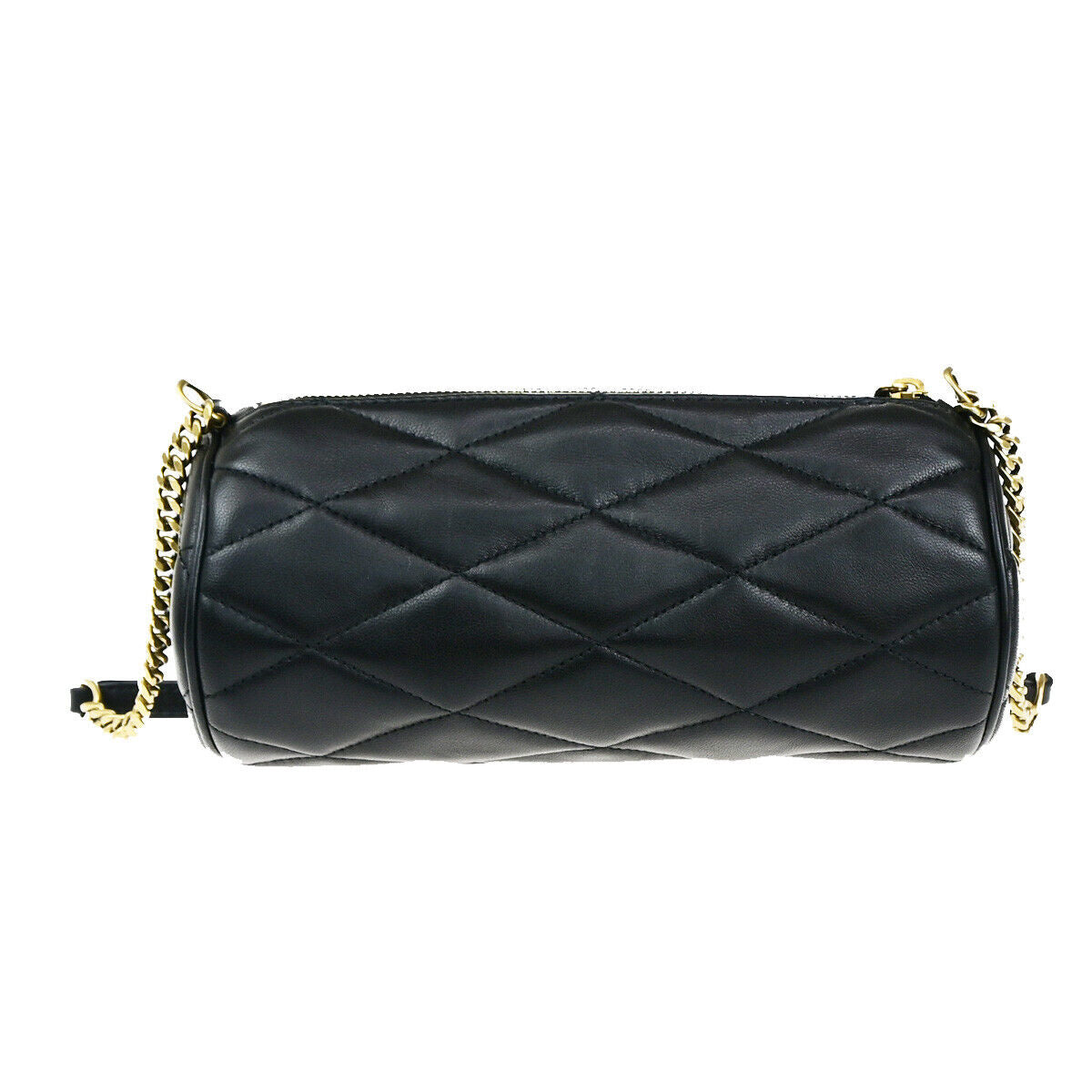 SAINT LAURENT YSL Logo Sade Small Cube Chain Hand Bag Leather Black GHW 660RK649
