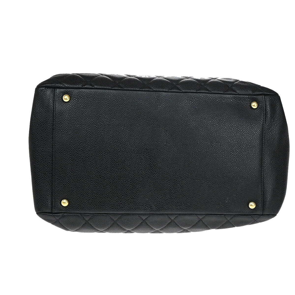 CHANEL CC Matelasse Chain Shoulder Bag Caviar Skin Leather Black GHW 307RJ936
