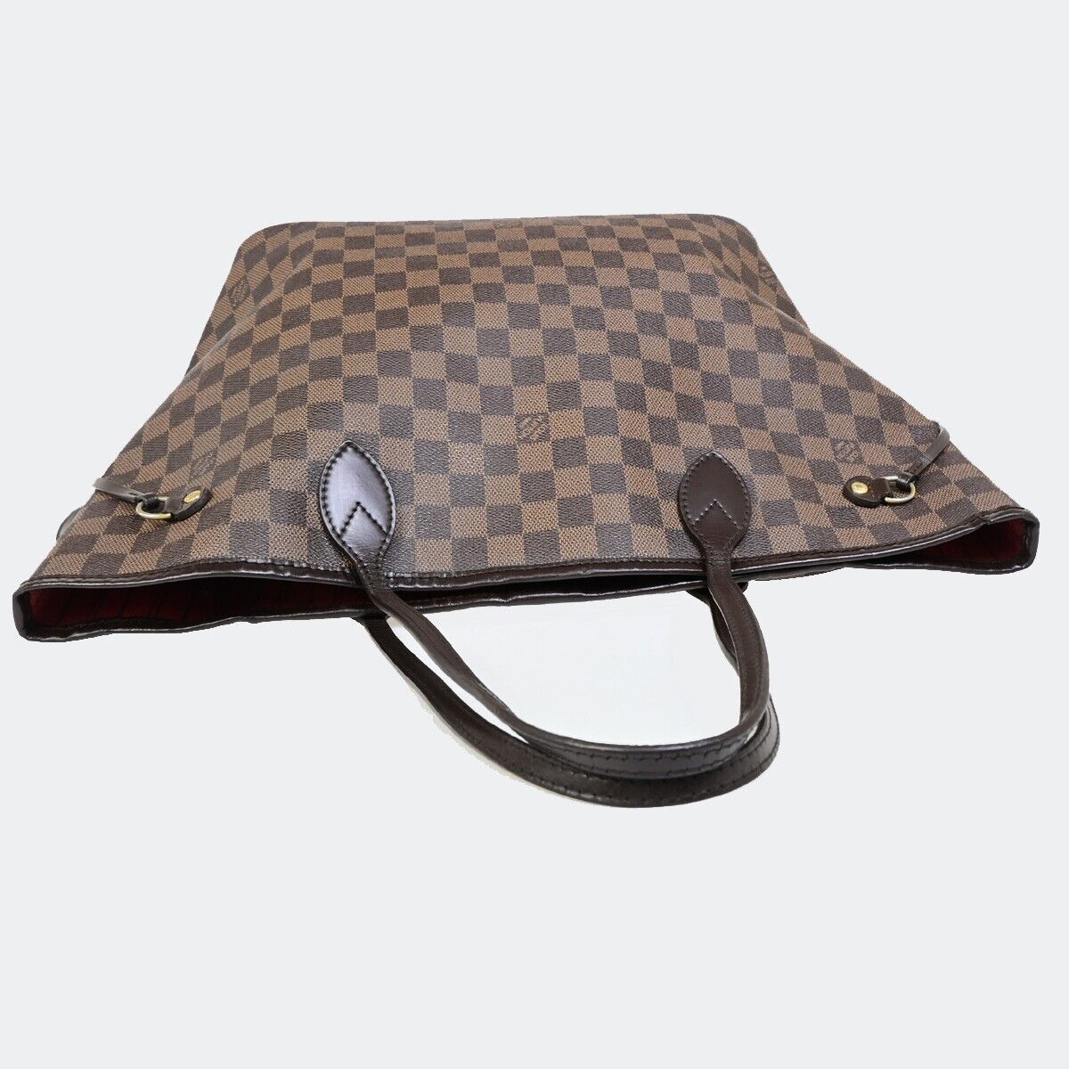 LOUIS VUITTON Neverfull MM Shoulder Tote Bag Damier Leather Brown N51105 90EB850