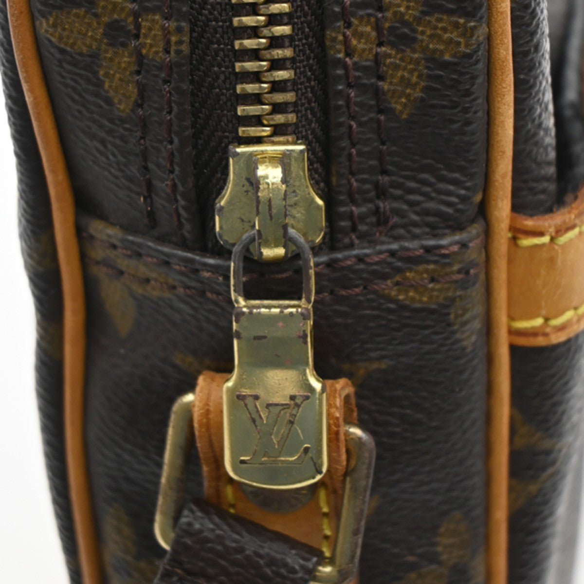 LOUIS VUITTON Danube Shoulder Bag Monogram Leather Brown France M45266 89MA076