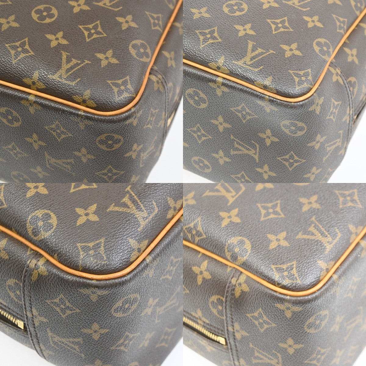LOUIS VUITTON LV Logo Deauville Hand Bag Monogram Leather Brown M47270 83PA017