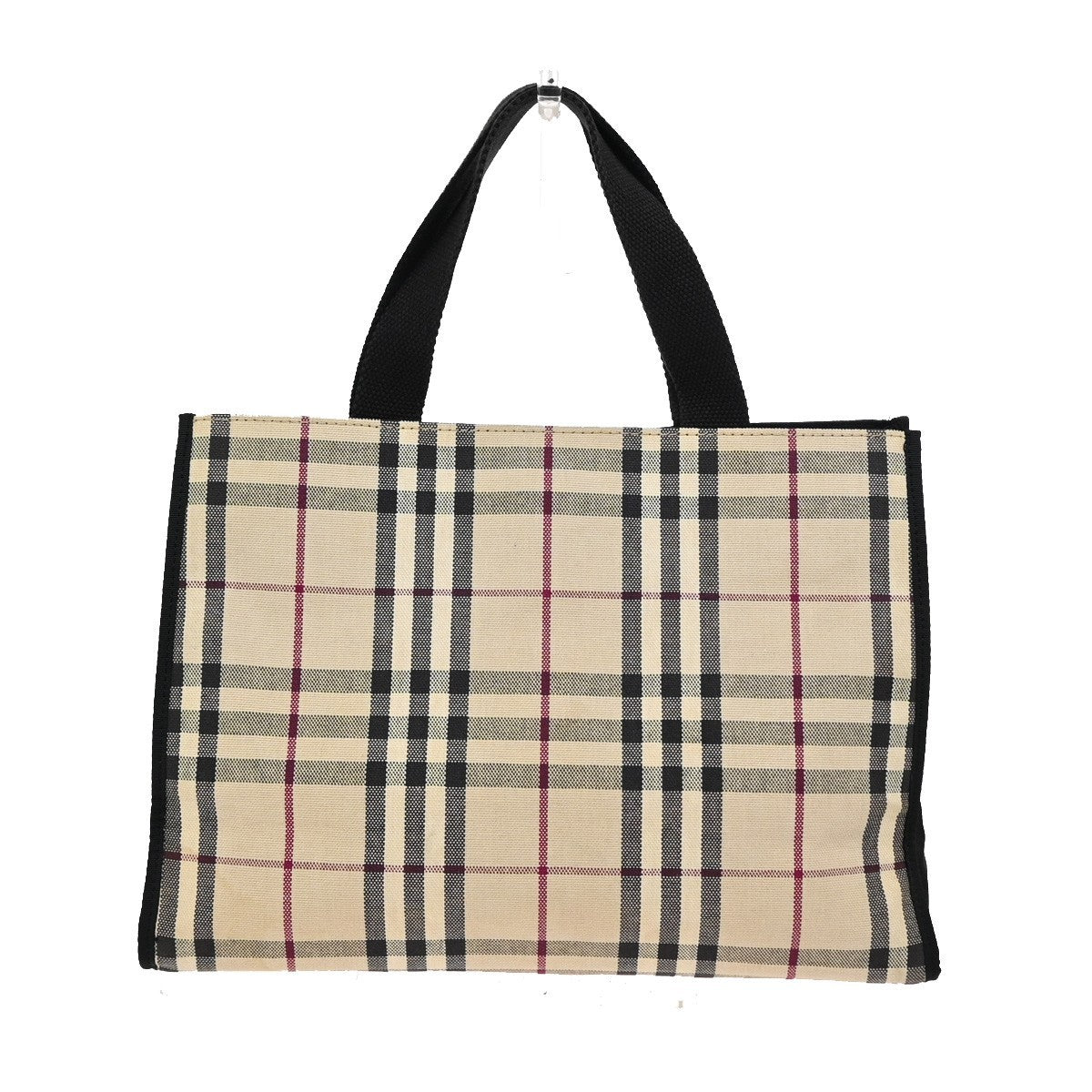 BURBERRY Logo Nova Check Hand Tote Bag Canvas Leather Beige Black 05KA814