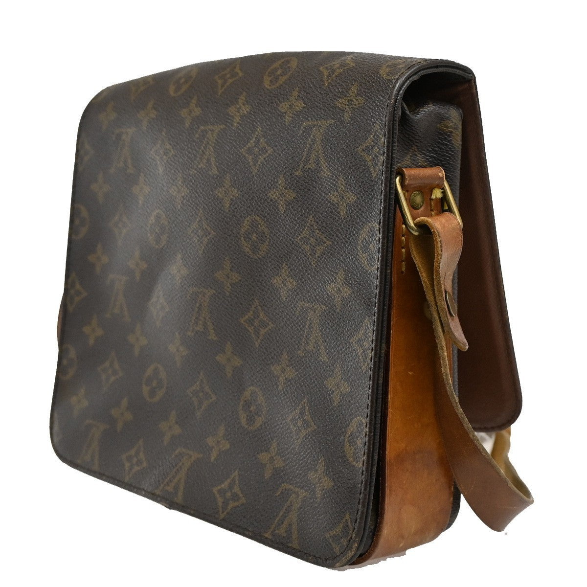 LOUIS VUITTON Cartouchiere GM Shoulder Bag Monogram Leather Brown M51252 64KB581