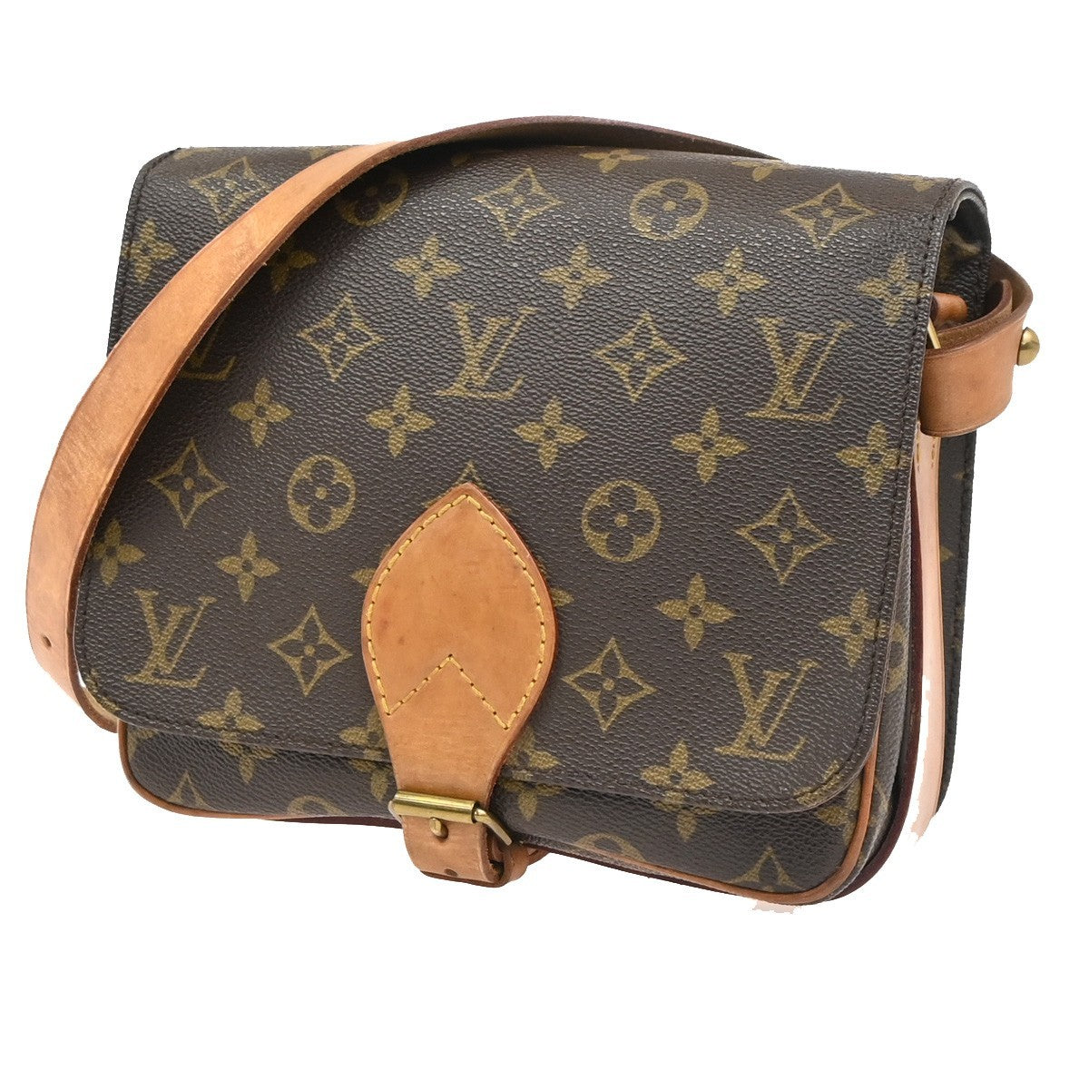 LOUIS VUITTON Cartouchiere MM Shoulder Bag Monogram Leather Brown M51253 89PA078