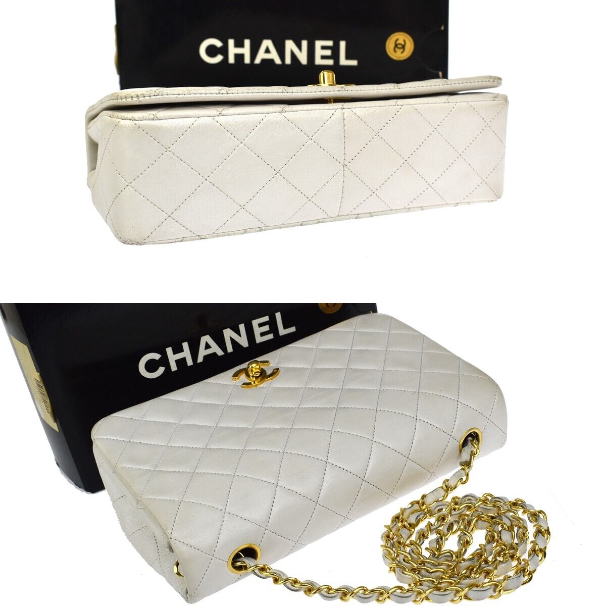 CHANEL CC Full Flap Matelasse 23 Chain Shoulder Bag Leather WE Vintage 373LB987