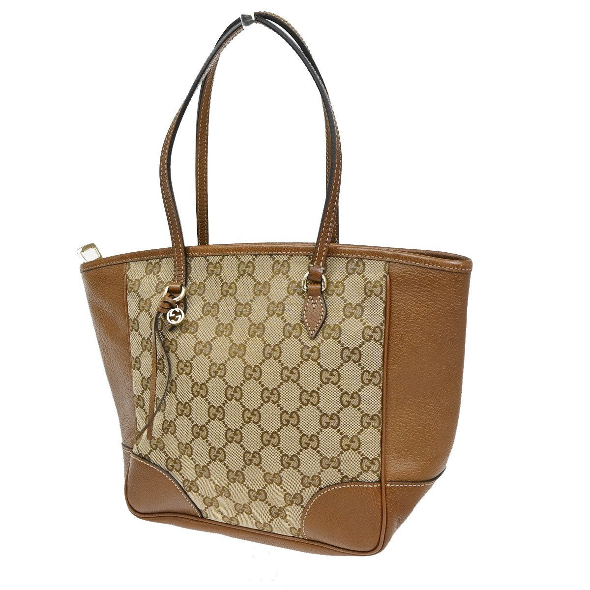 GUCCI GG 2way Shoulder Tote Bag Canvas Leather Beige GHW Italy 32KC351