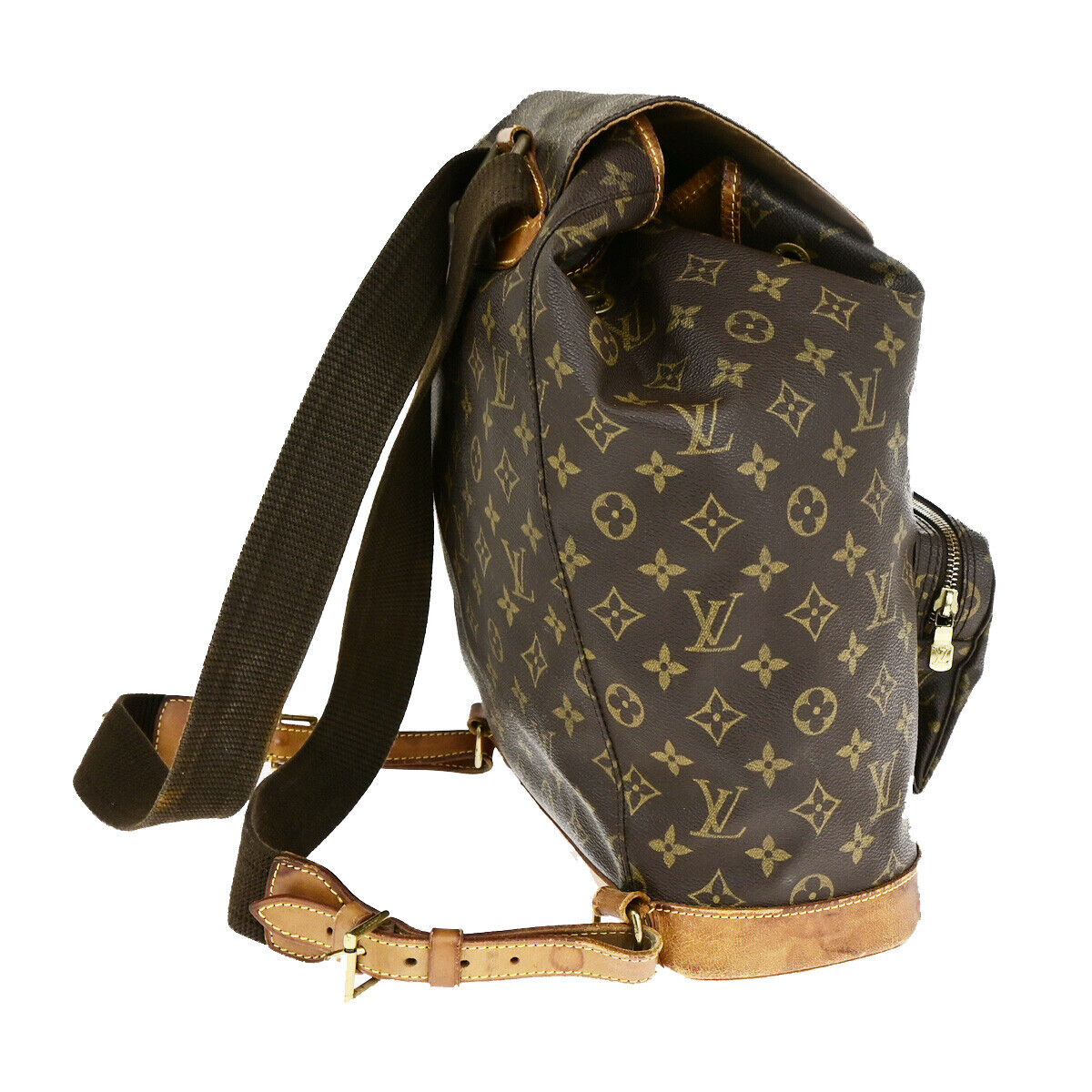 LOUIS VUITTON Montsouris GM Backpack Bag Monogram Leather Brown M51135 85YG509