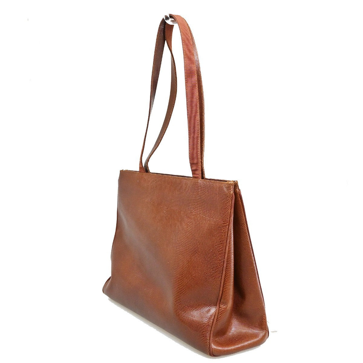 SALVATORE FERRAGAMO Logo Vara Shoulder Bag Embossing Leather Brown 63KB860