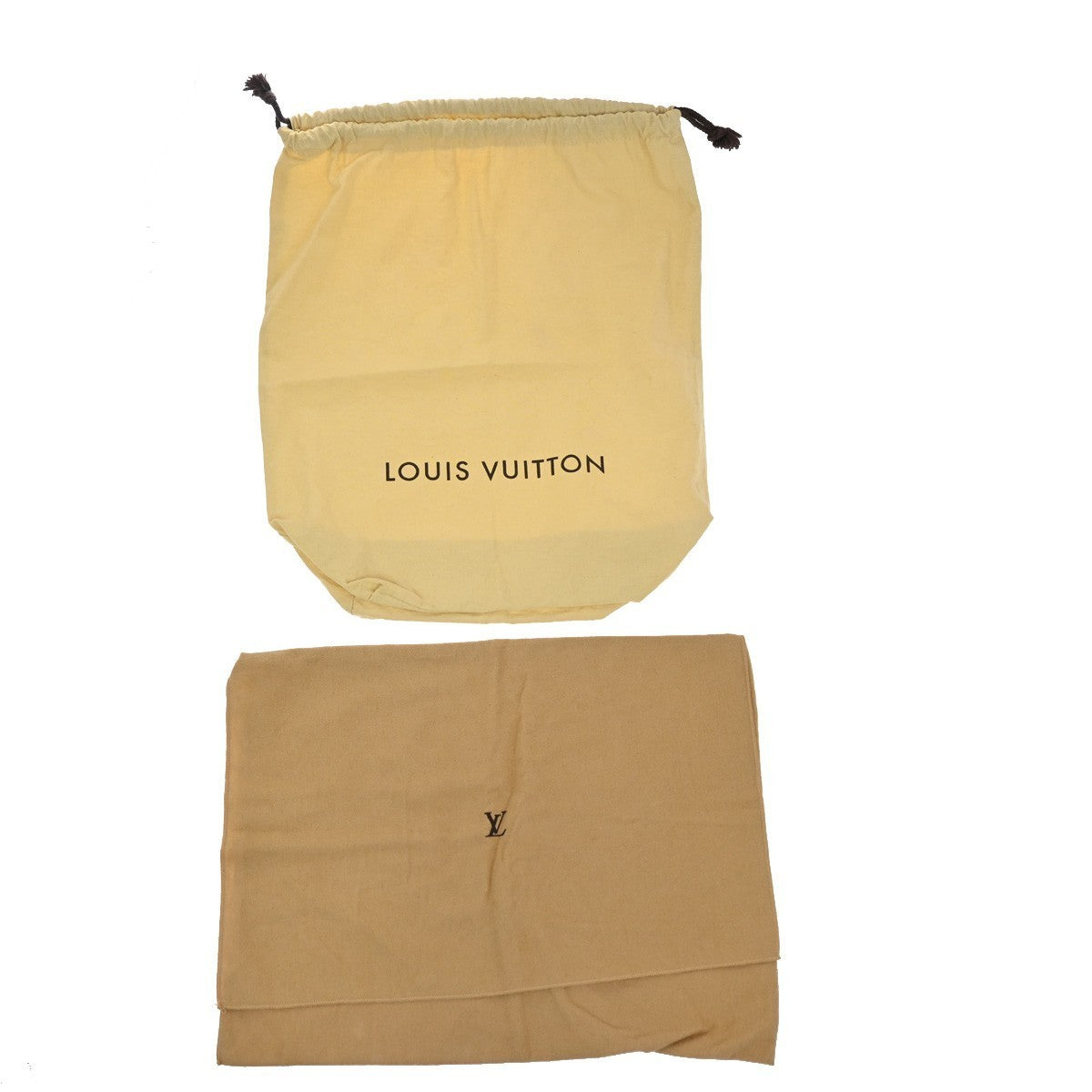 LOUIS VUITTON Logo 10 Set Dust Bag Drawstring Canvas Cotton Beige Brown 09KP296