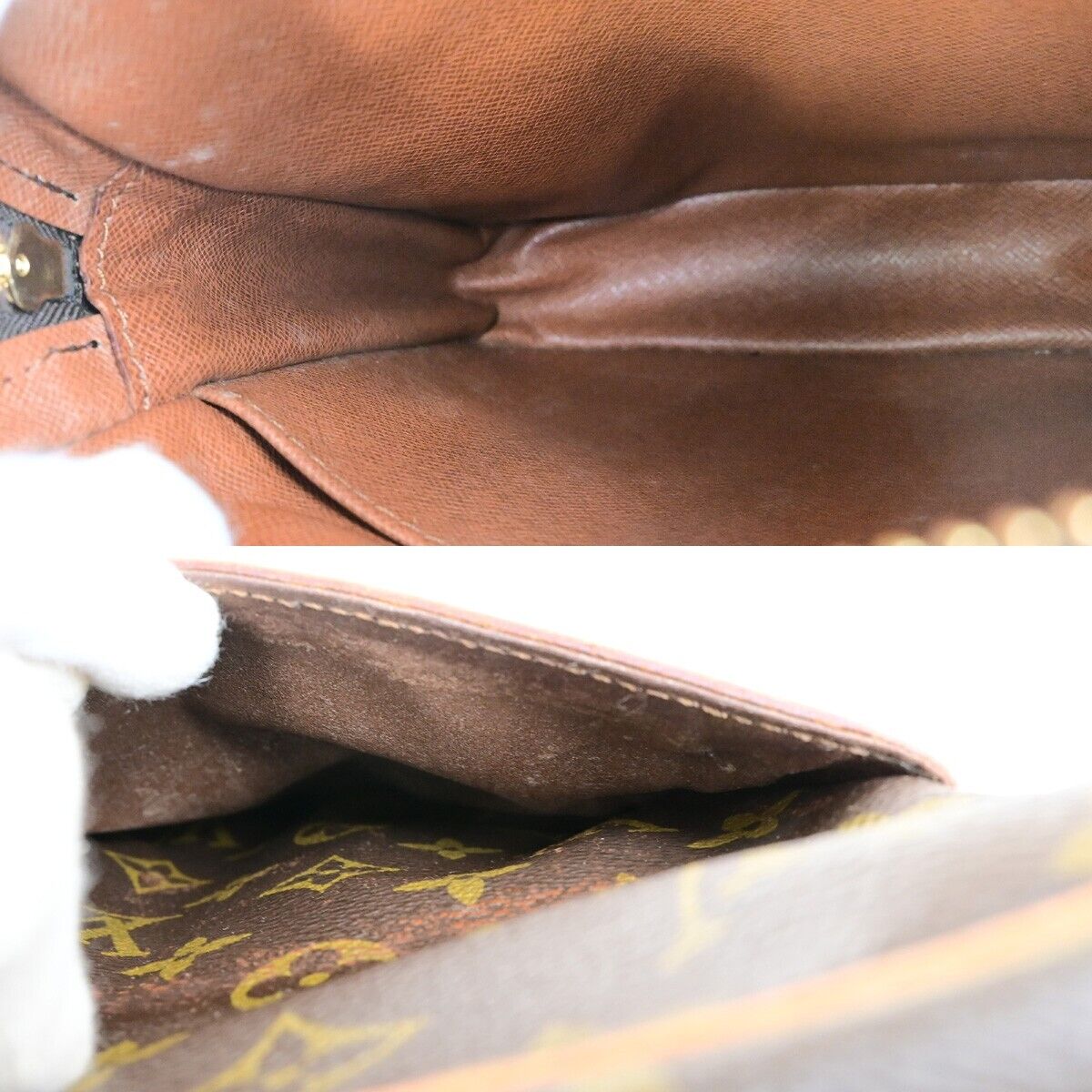 LOUIS VUITTON Danube Shoulder Bag Monogram Leather Brown France M45266 86FB310