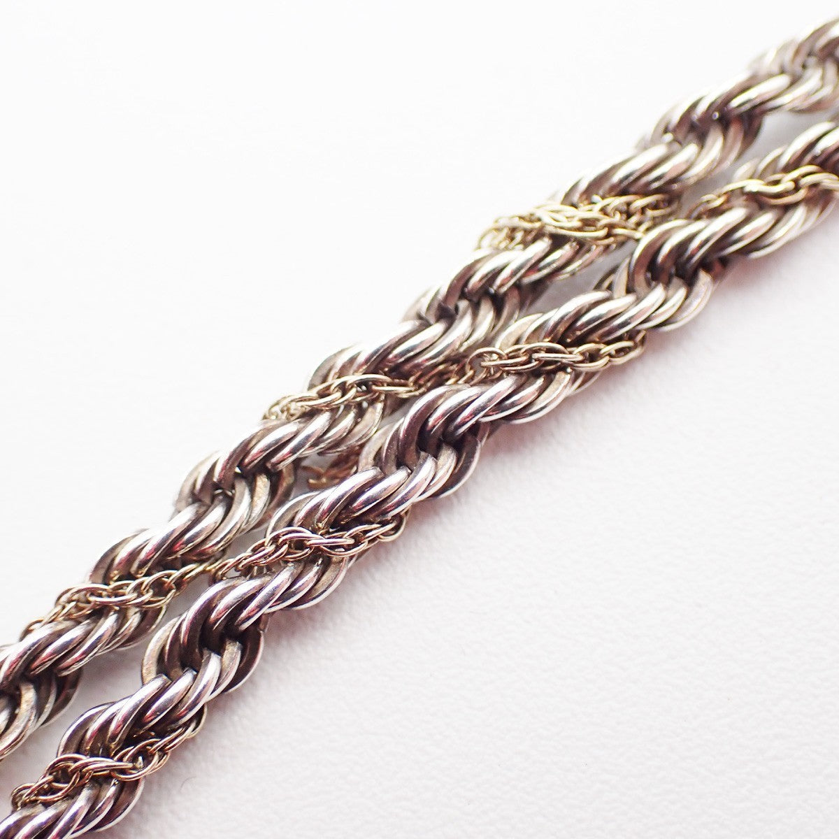 Tiffany & Co. Logo Sterling Silver and 18K Rope Twist Bracelet 69KP559