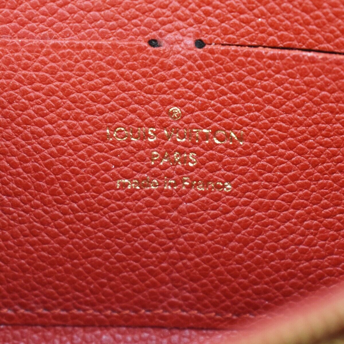 LOUIS VUITTON Zippy Wallet Monogram Empreinte Leather Scarlet M63691 87GA838