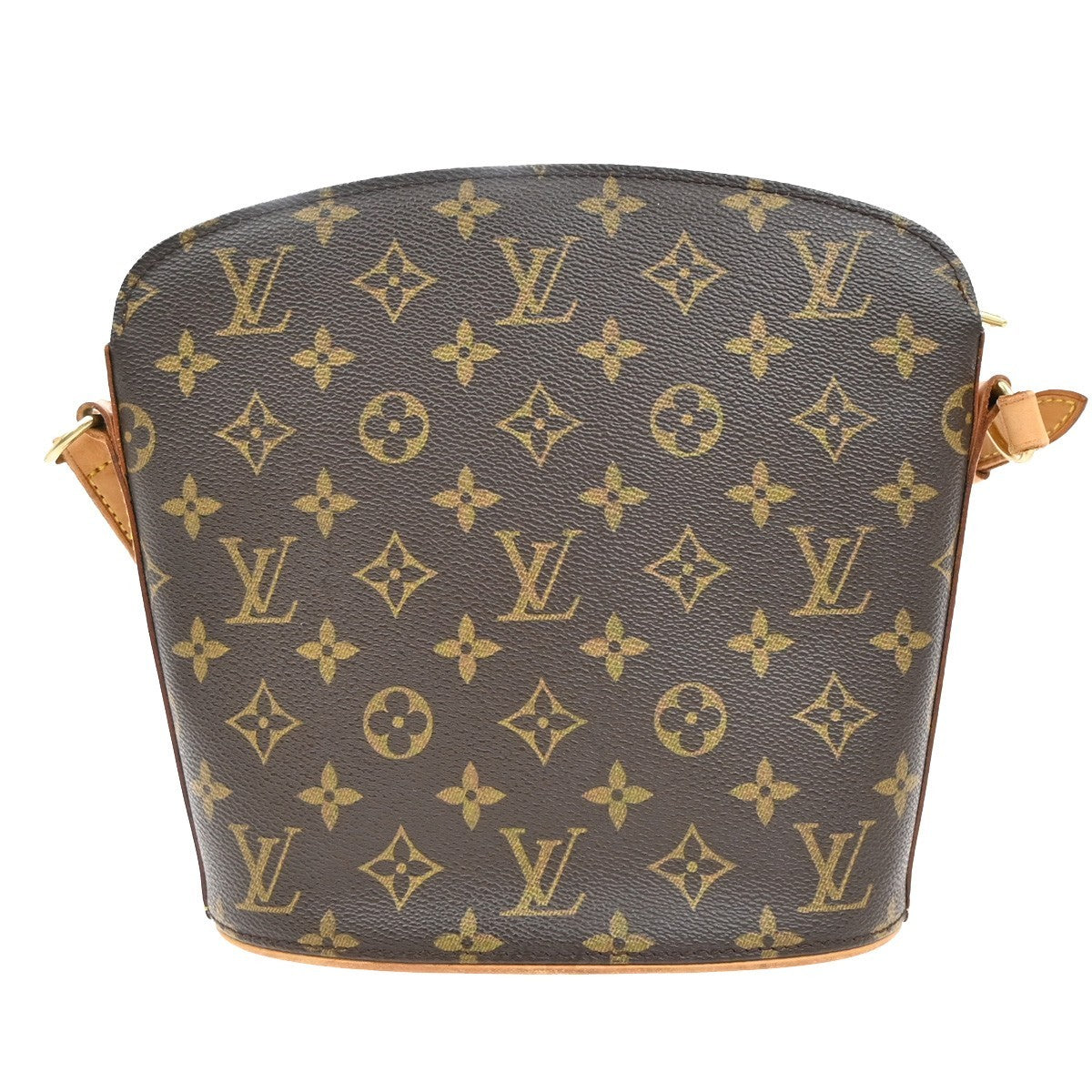 LOUIS VUITTON Logo Drouot Shoulder Bag Monogram Leather Brown M51290 96KB486