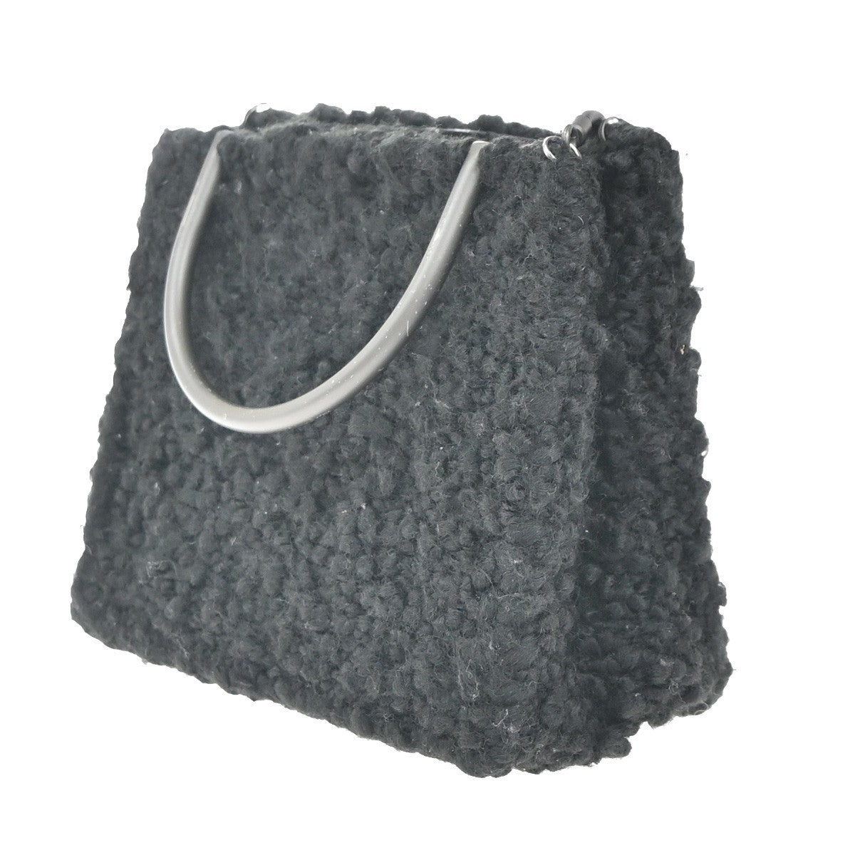 SALVATORE FERRAGAMO Gancini 2Way Shoulder Hand Bag Wool Leather Black 80RP045