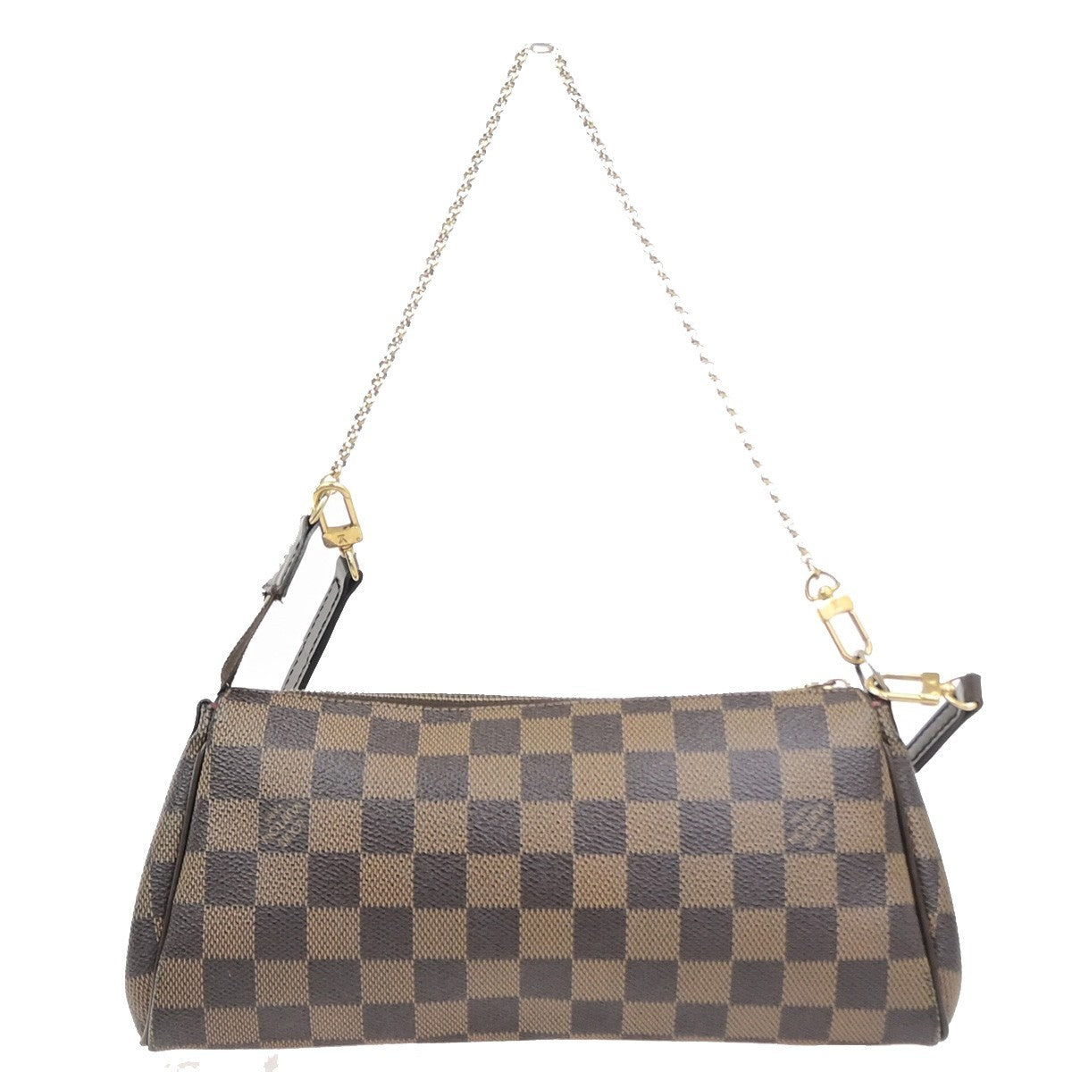 LOUIS VUITTON Eva Chain Shoulder Bag Damier Ebene Leather Brown N55213 601MA693