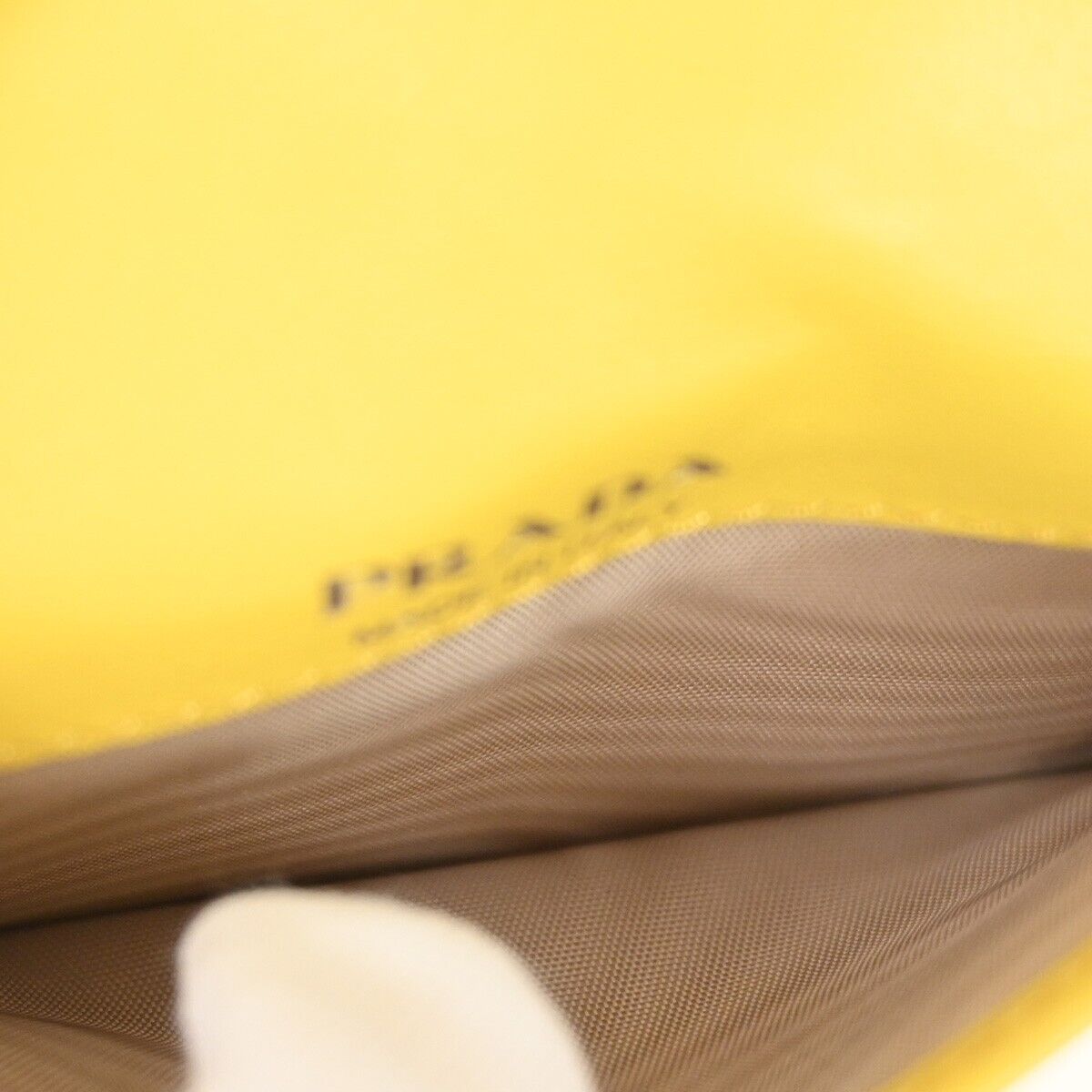 PRADA MILANO Logo Bifold Coin Case Wallet Purse Leather Yellow Italy 33FA304