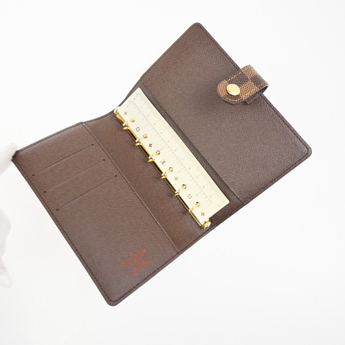 LOUIS VUITTON Agenda PM Cover Damier Ebene Leather Brown Spain R20700 62MA603