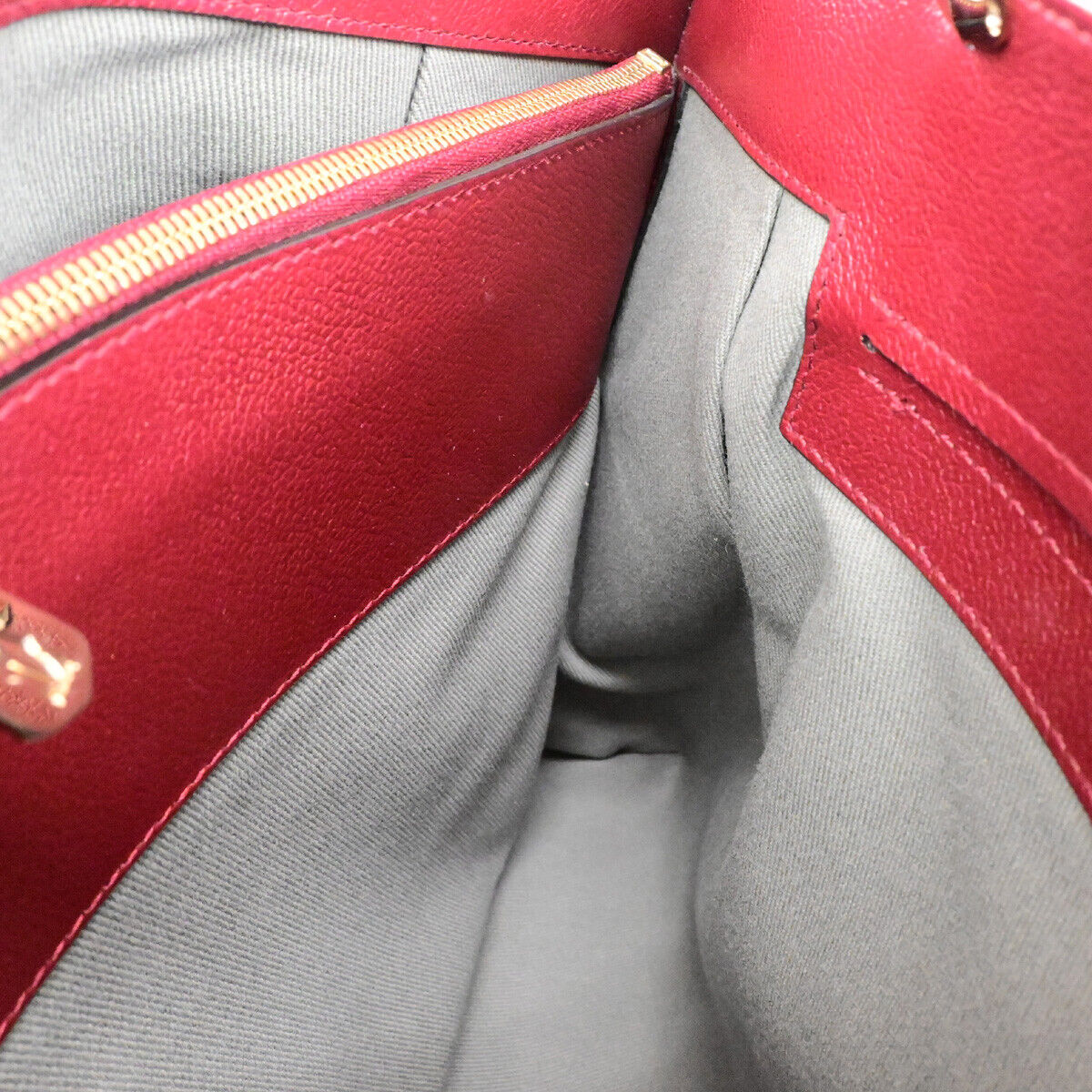 CARTIER Logo C De Cartier 2Way Shoulder Hand Bag Leather Bordeaux GHW 11RK521