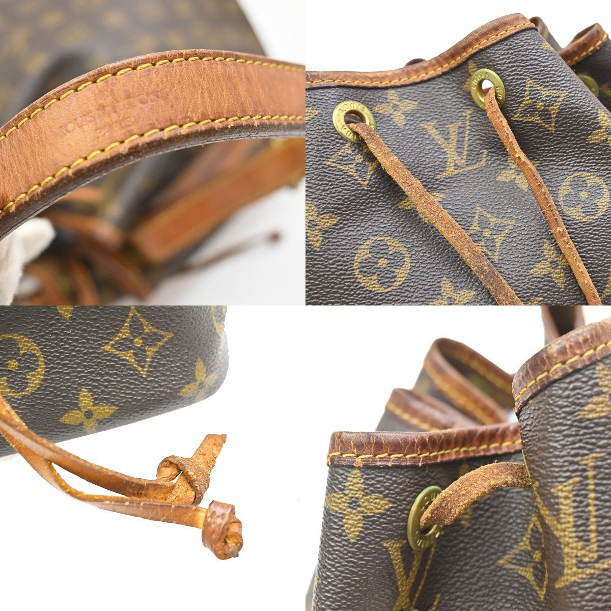 LOUIS VUITTON Petit Noe Drawstring Shoulder Bag Monogram Leather M42226 65EF877