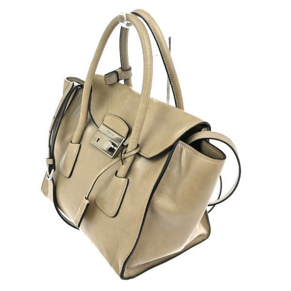 PRADA MILANO Logo 2Way Shoulder Hand Bag  Leather Beige SHW Italy 86TA512