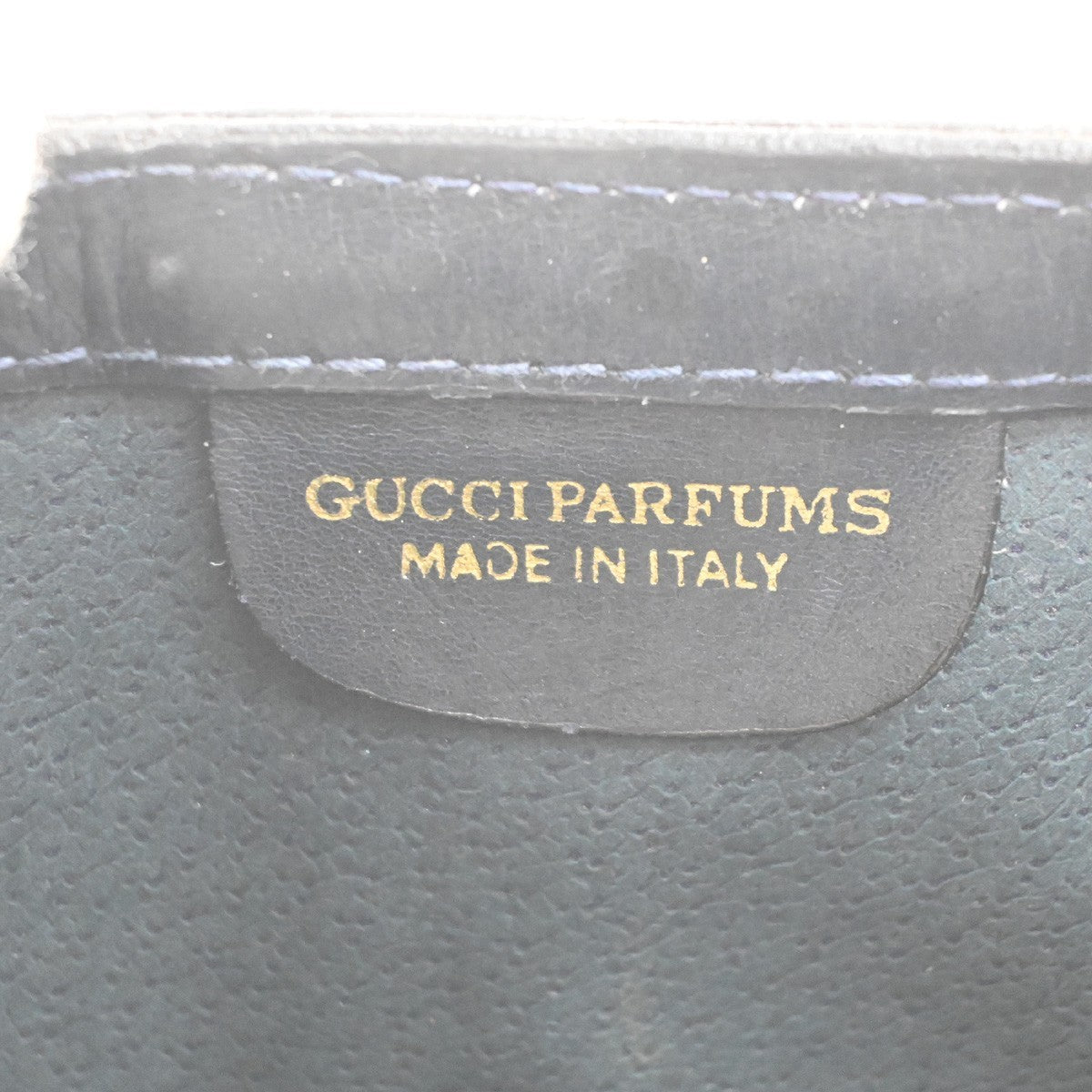 GUCCI Logo GG Sherry Line Clutch Hand Bag PVC Leather Navy Beige Italy 09MA469