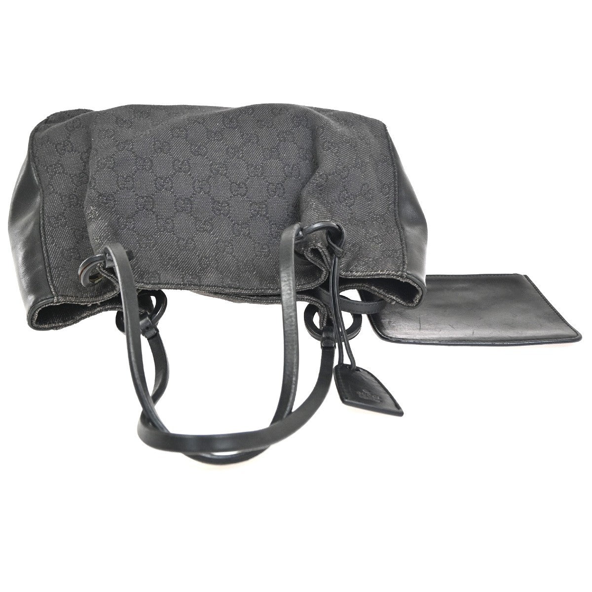 GUCCI Logo GG Pattern Shoulder Bag Accessory Pouch Canvas Leather BK 02CA780