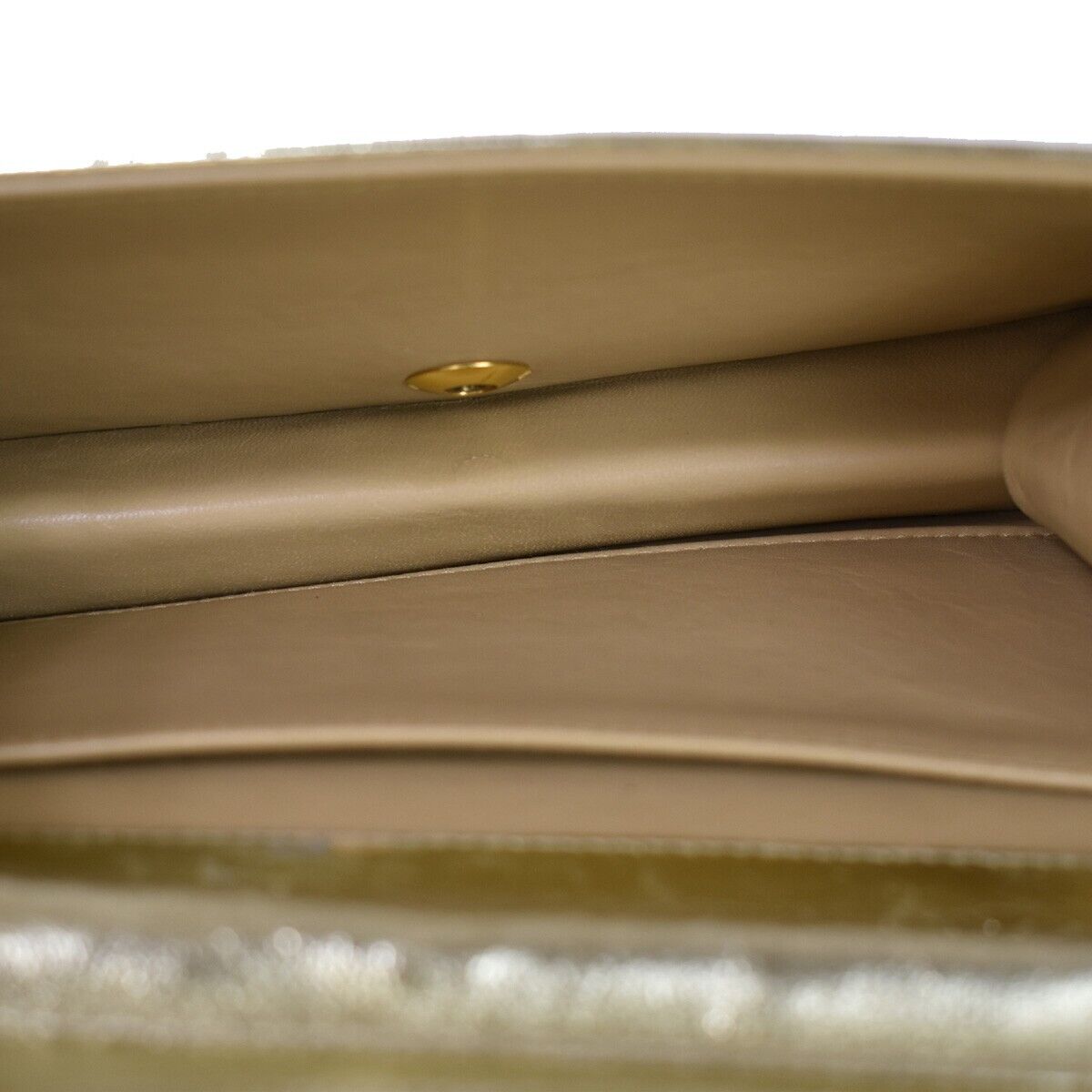 CHANEL CC Logo Mini Matelasse Full Flap Chain Shoulder Bag Leather Gold 652RC501