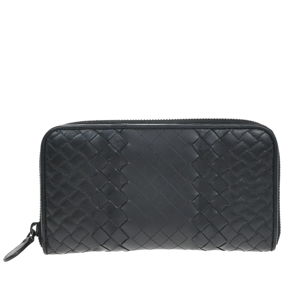 BOTTEGA VENETA Intrecciato Long Zipper Around Wallet Leather Black 65EG120