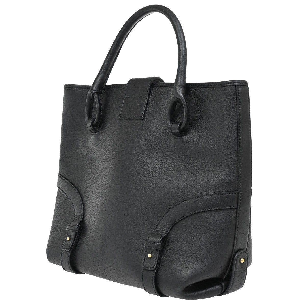 SALVATORE FERRAGAMO Gancini Shoulder Hand Bag Leather Black GHW 30DA049